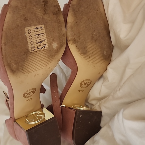 Michael kors Lana suade pink block heels size 7.5 - Picture 5 of 7